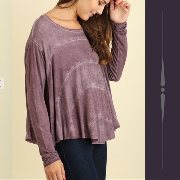 LAST ONE! Umgee Mineral Wash Dolman Jersey Top - Picture 2 of 4